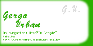 gergo urban business card